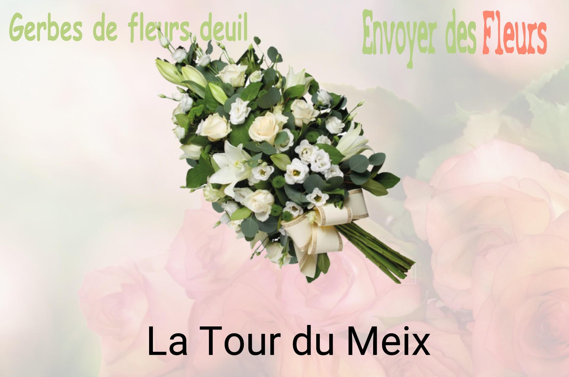 Gerbe de fleurs de deuil livrée à La Tour-du-Meix